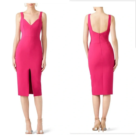 Nicholas Crepe‎ Quilted Bra Dress in Fuschia - Picture 1 of 10